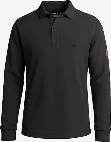FORSBERG Shirt 'Langarm Poloshirt aus Baumwolle' in Black: front