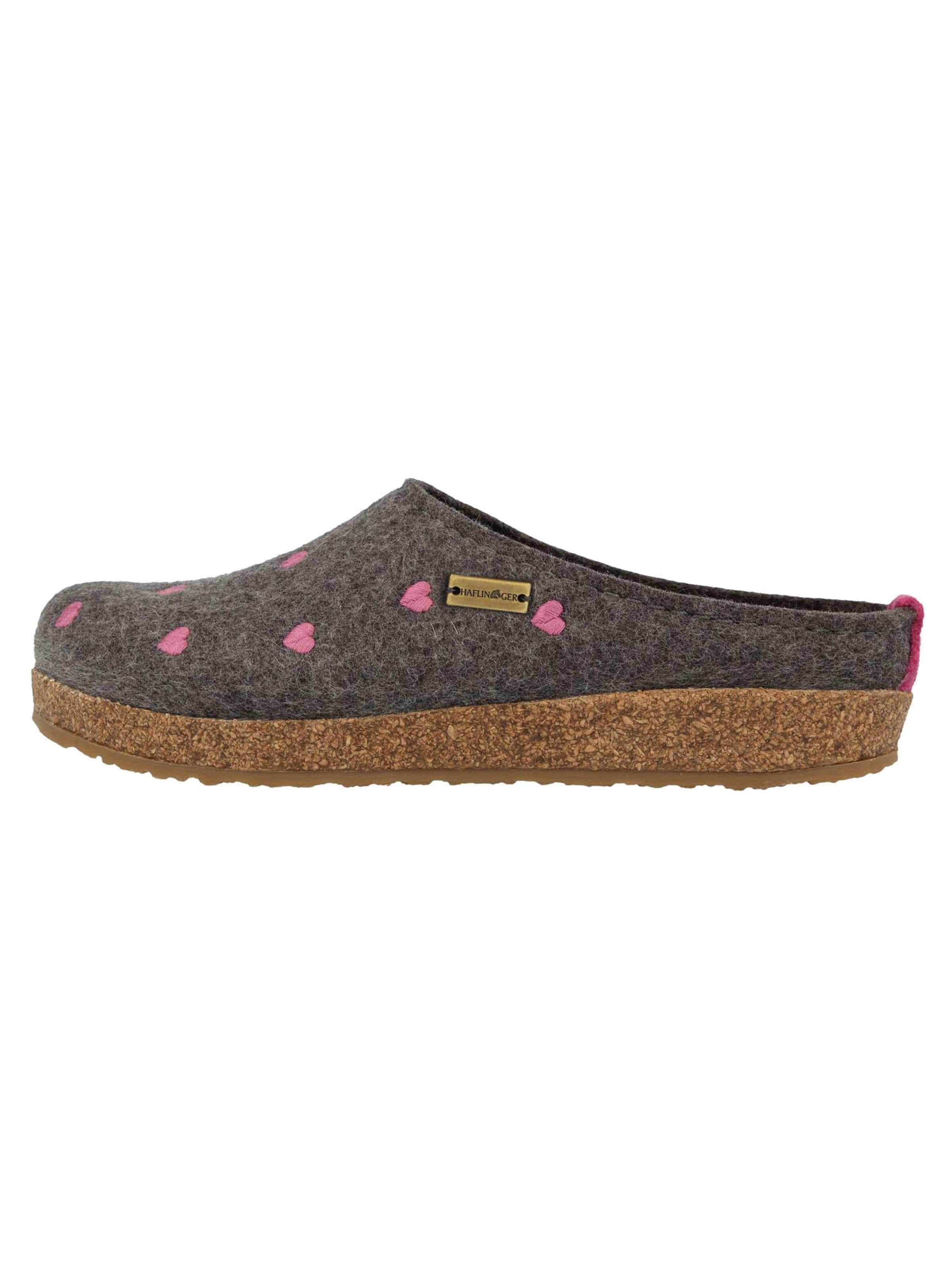 HAFLINGER Clogs 'Grizzly Cuoricini' in Grijs: voorkant