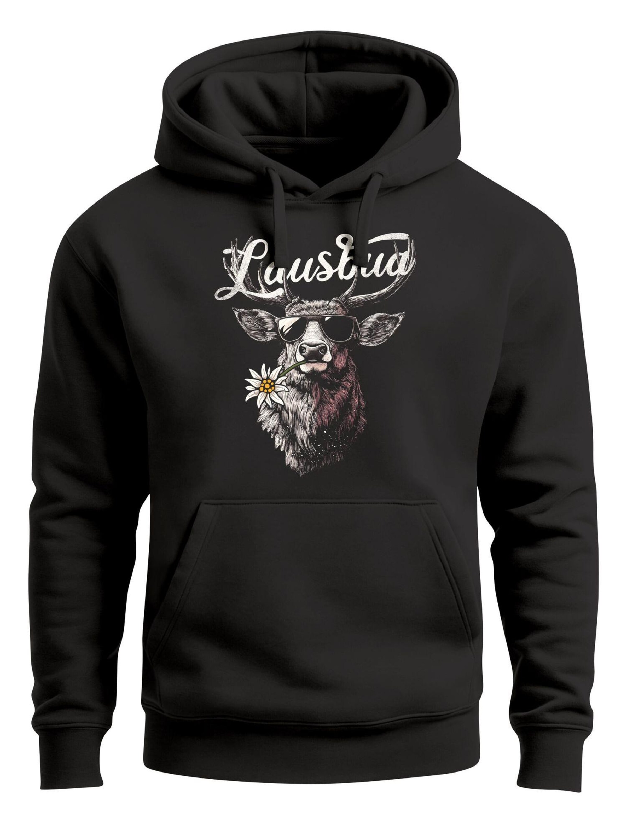 Neverless Sweatshirt 'Lausbua'‌‌‌‌‌‌‌‌ in Schwarz: Vorderseite