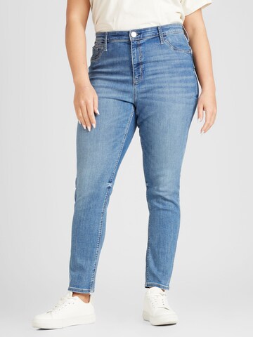 Coupe slim Jean 'MOLLY' River Island Plus en bleu : devant