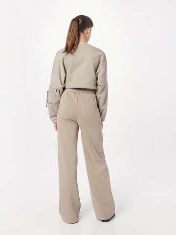 ALPHA INDUSTRIES Wide leg Trousers in Beige