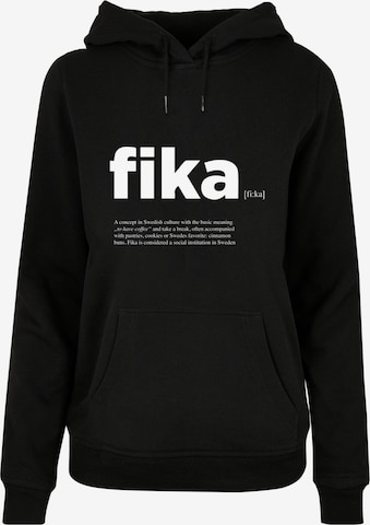 Mister Tee Sweatshirt 'Fika' in Zwart: voorkant
