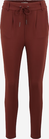 Only Petite Tapered Pleat-Front Pants 'POPTRASH' in Brown: front