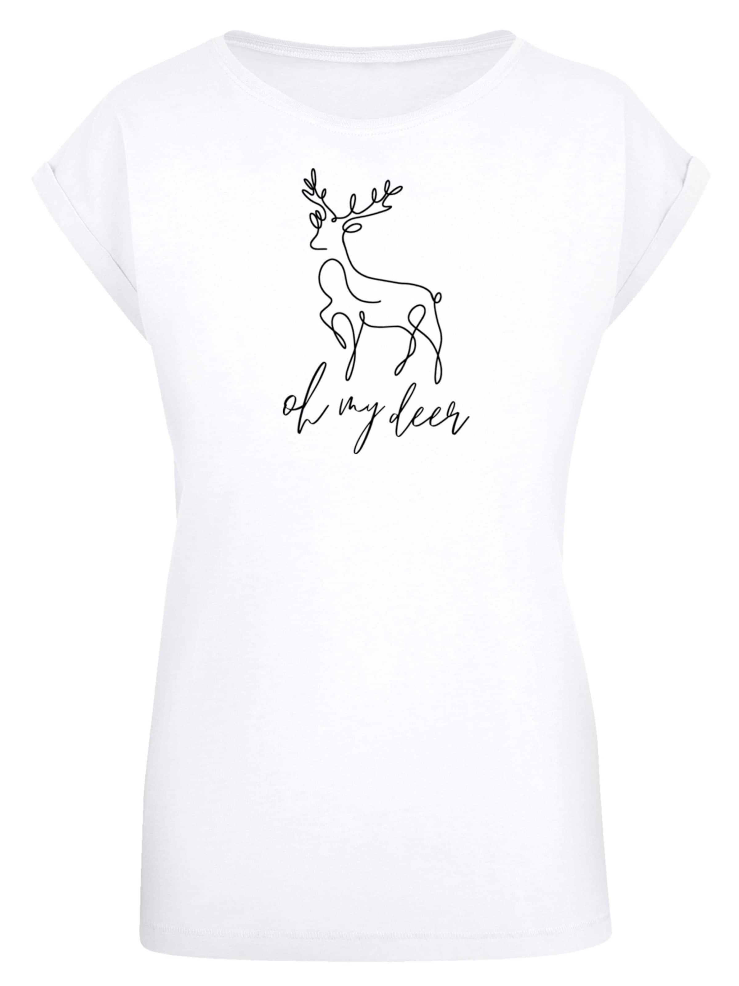 F4NT4STIC Shirt 'Winter Christmas Deer' in Weiß: Vorderseite