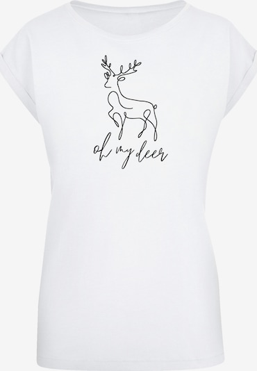 F4NT4STIC T-shirt 'Winter Christmas Deer' en noir / blanc, Vue avec produit