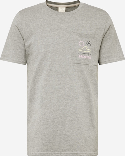 PROTEST T-Shirt fonctionnel 'PRTASTON' en jaune pastel / gris chiné / rose néon / noir, Vue avec produit