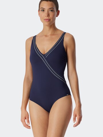 SCHIESSER Swimsuit ' Aqua Deep Sea ' in Blue: front