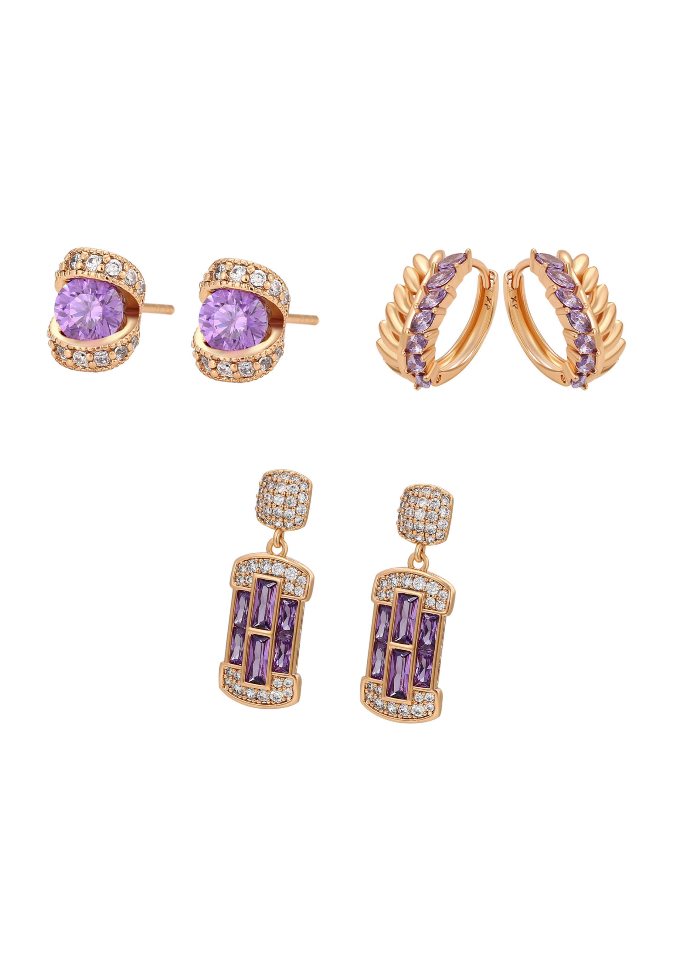 Boucles d'oreilles faina en or : devant