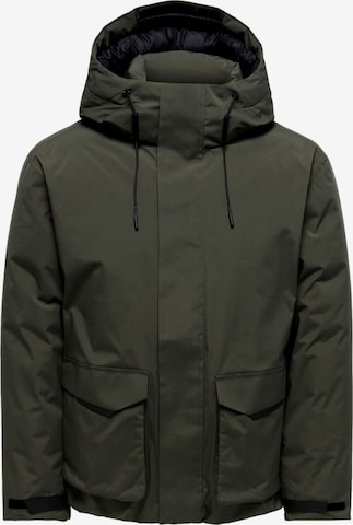 Giacca invernale 'ONSNate' di Only & Sons in verde: frontale
