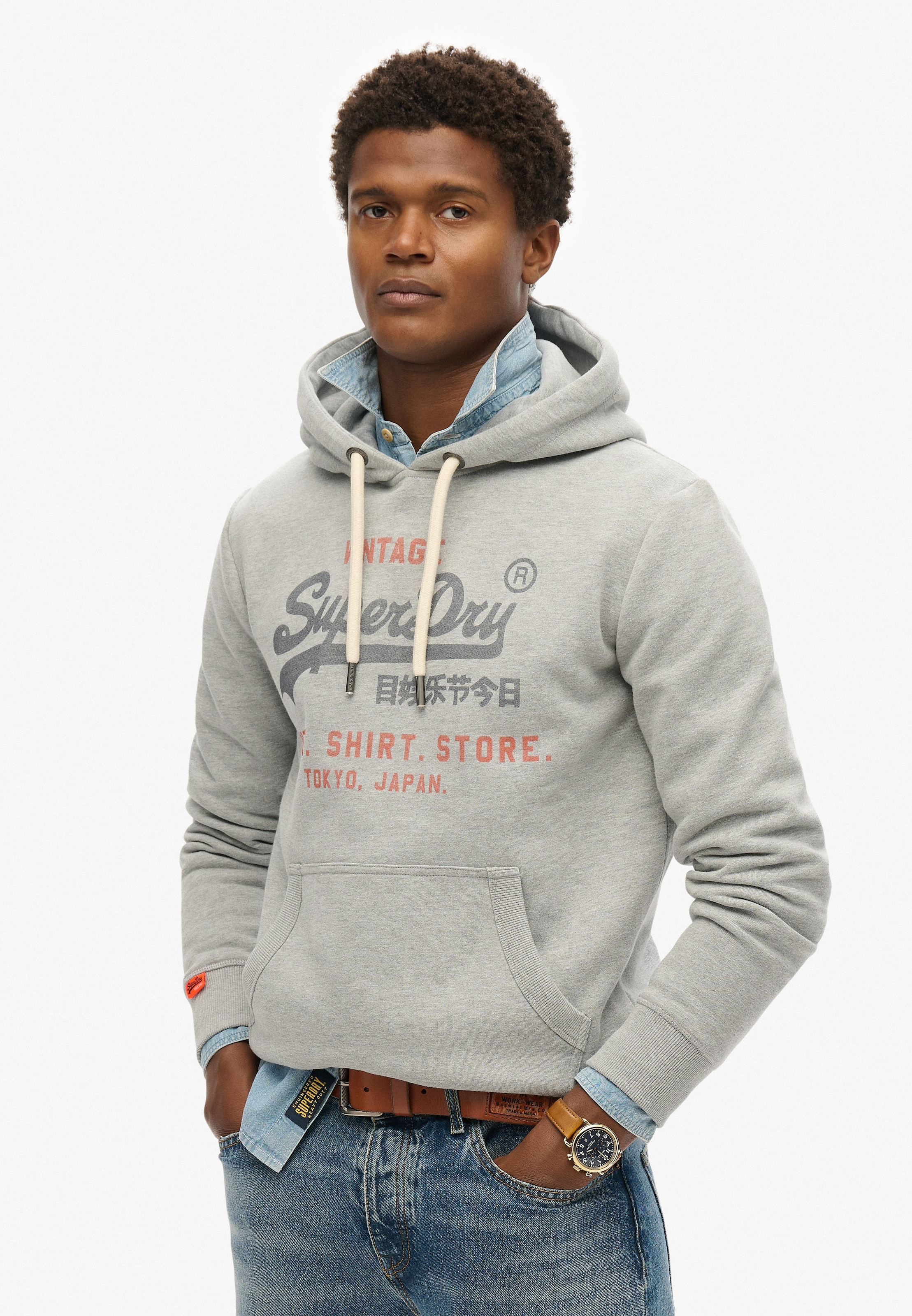 Sweat-shirt 'Heritage' Superdry & Co en gris : devant