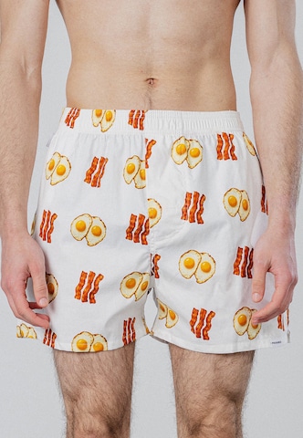 Boxers 'Breakfast' Pockies en blanc : devant