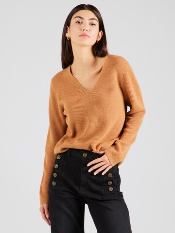 s.Oliver BLACK LABEL Trui in Bruin: voorkant