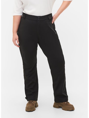 regular Pantaloni funzionali 'KALUKA' di Zizzi in nero: frontale