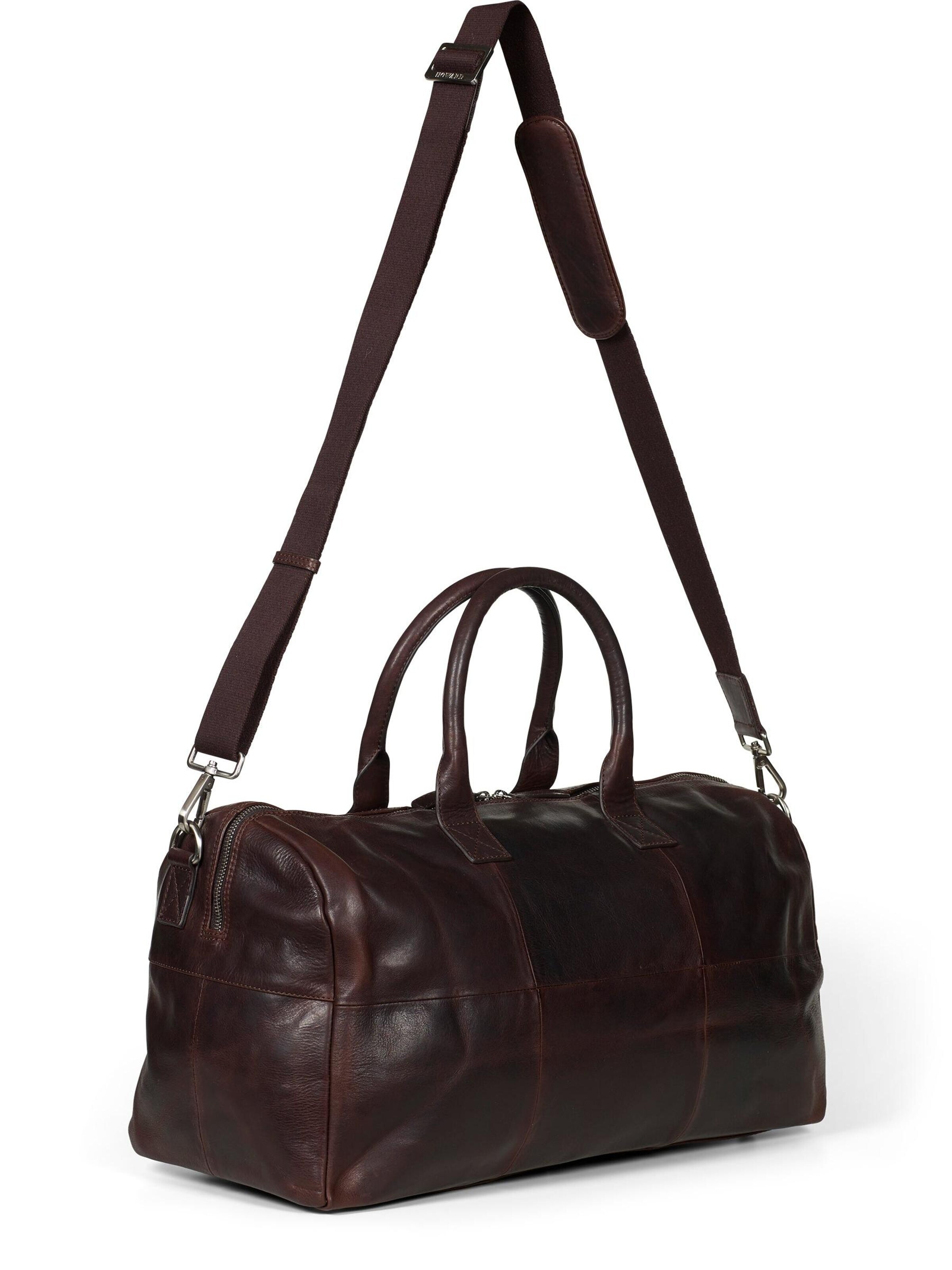 Borsa weekend 'Weekend Bag Sam Dark Brown' di Howard London in marrone