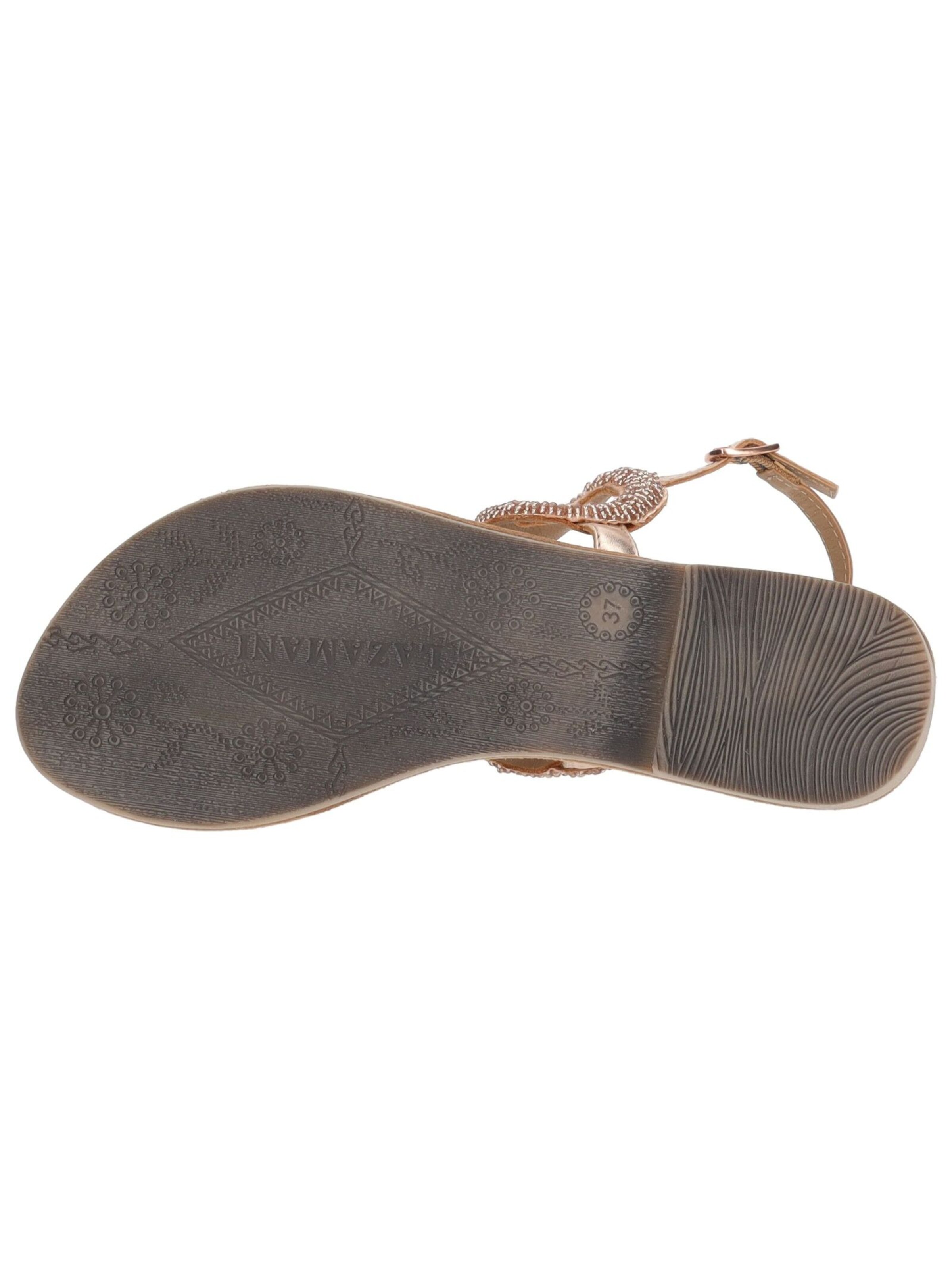 LAZAMANI T-Bar Sandals in Beige