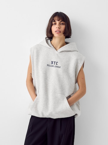 Bershka Sweatshirt in Grijs: voorkant