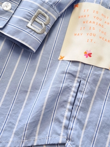 LIKS. Munich Blus 'Damen Bluse gestreift mit Krawatte - Glo' i blå