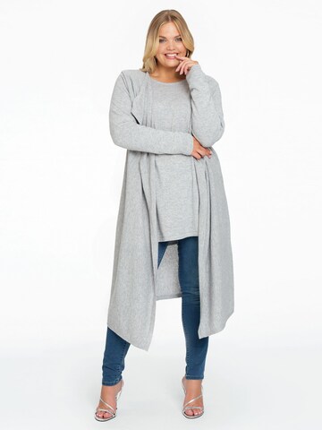 Yoek Knit Cardigan in Grey