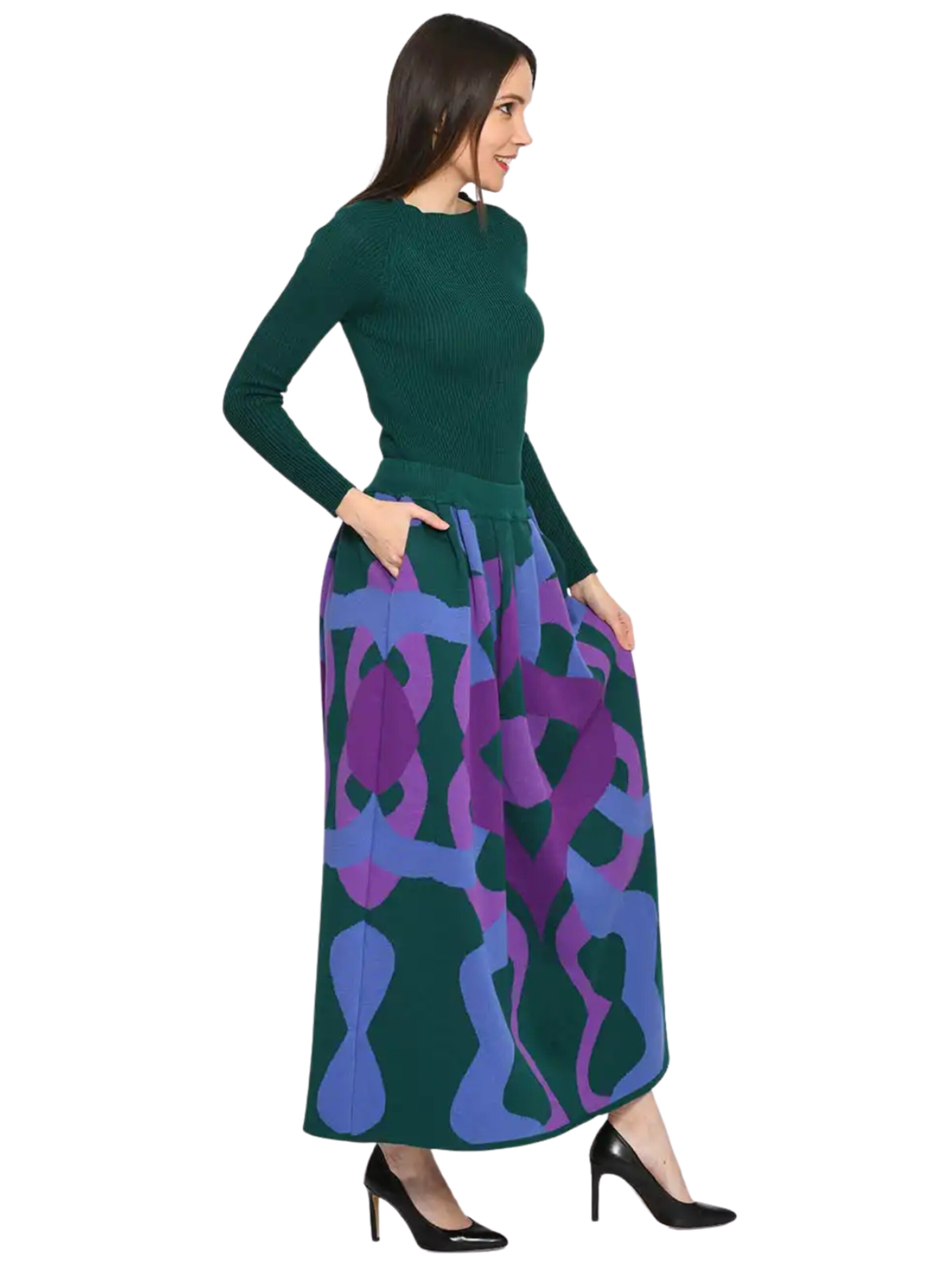 Csillag Zsuzsi - Falda 'Dreamgate Ruffled Pocket' en verde