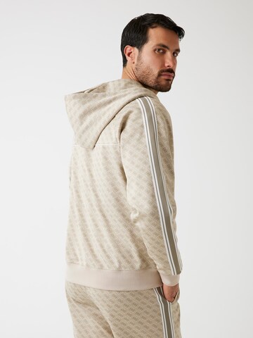 GUESS Zip-Up Hoodie in Brown