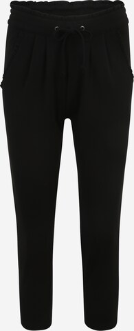 JDY Petite Kalhoty se sklady v pase 'CATIA' – černá: přední strana