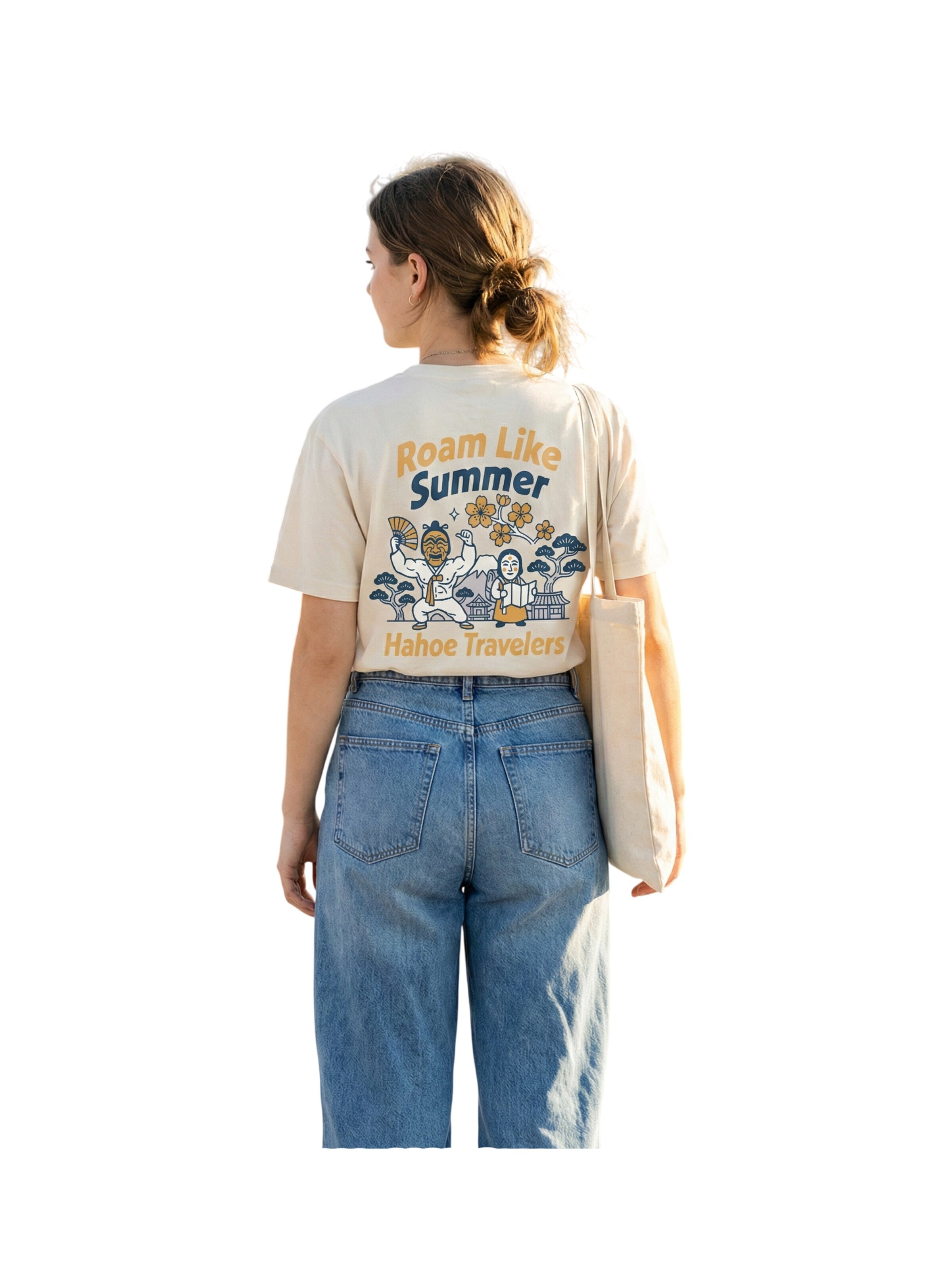 RoamLikeSummer Shirt 'Hahoe Travelers' in Beige
