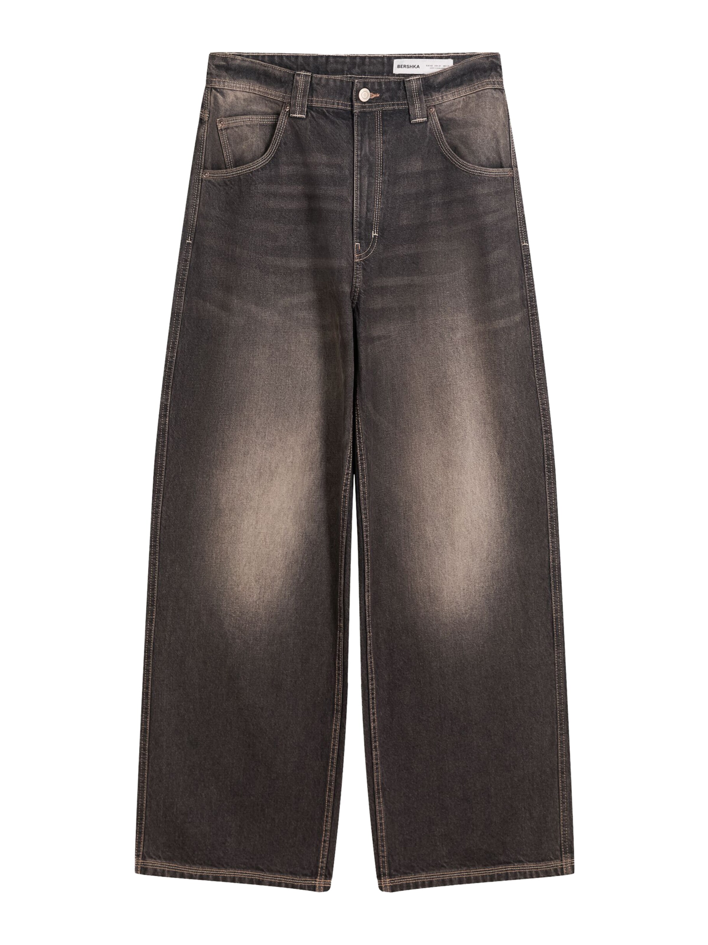 Bershka Baggy Jeans in Schwarz: Vorderseite