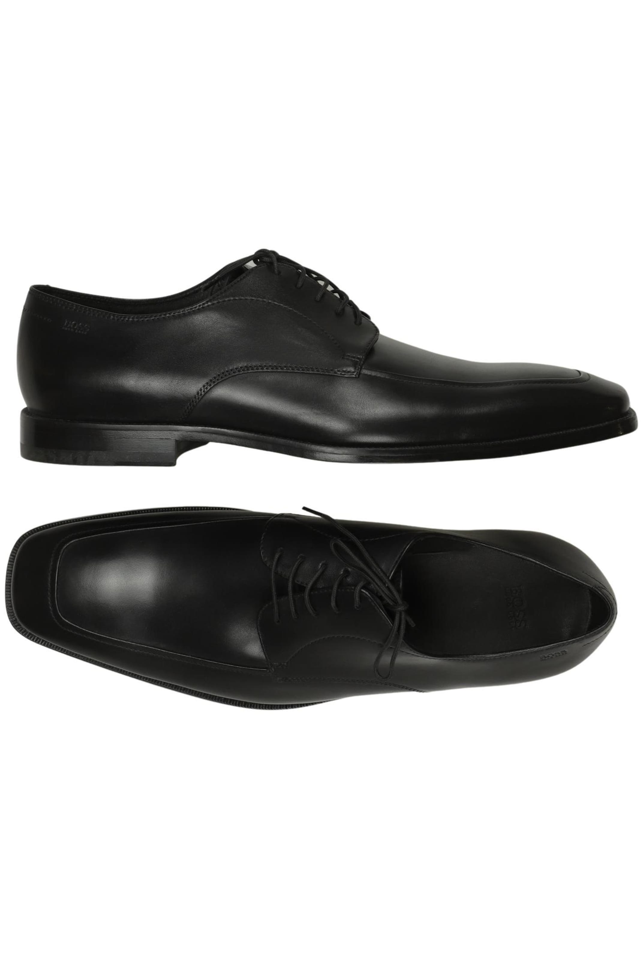 BOSS Black Flats & Loafers in 45 in Black: front