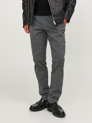 JACK & JONES Slim fit Chino Pants 'MARCO' in Grey: front