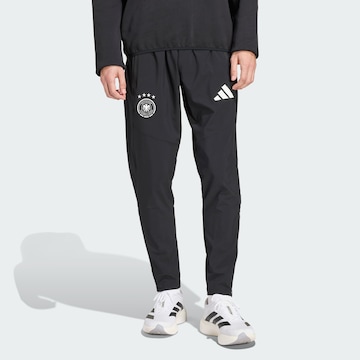 ADIDAS PERFORMANCE Tapered Sportbroek 'Deutschland Tiro' in Zwart: voorkant
