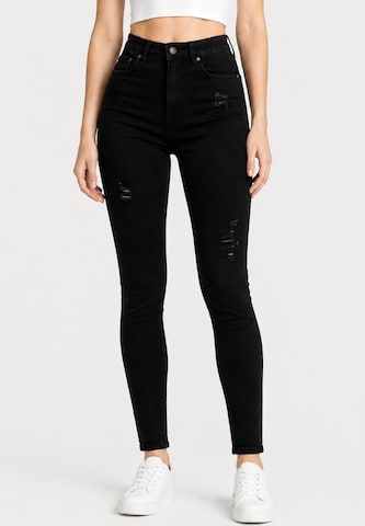 Skinny Jeans di Elara in nero: frontale