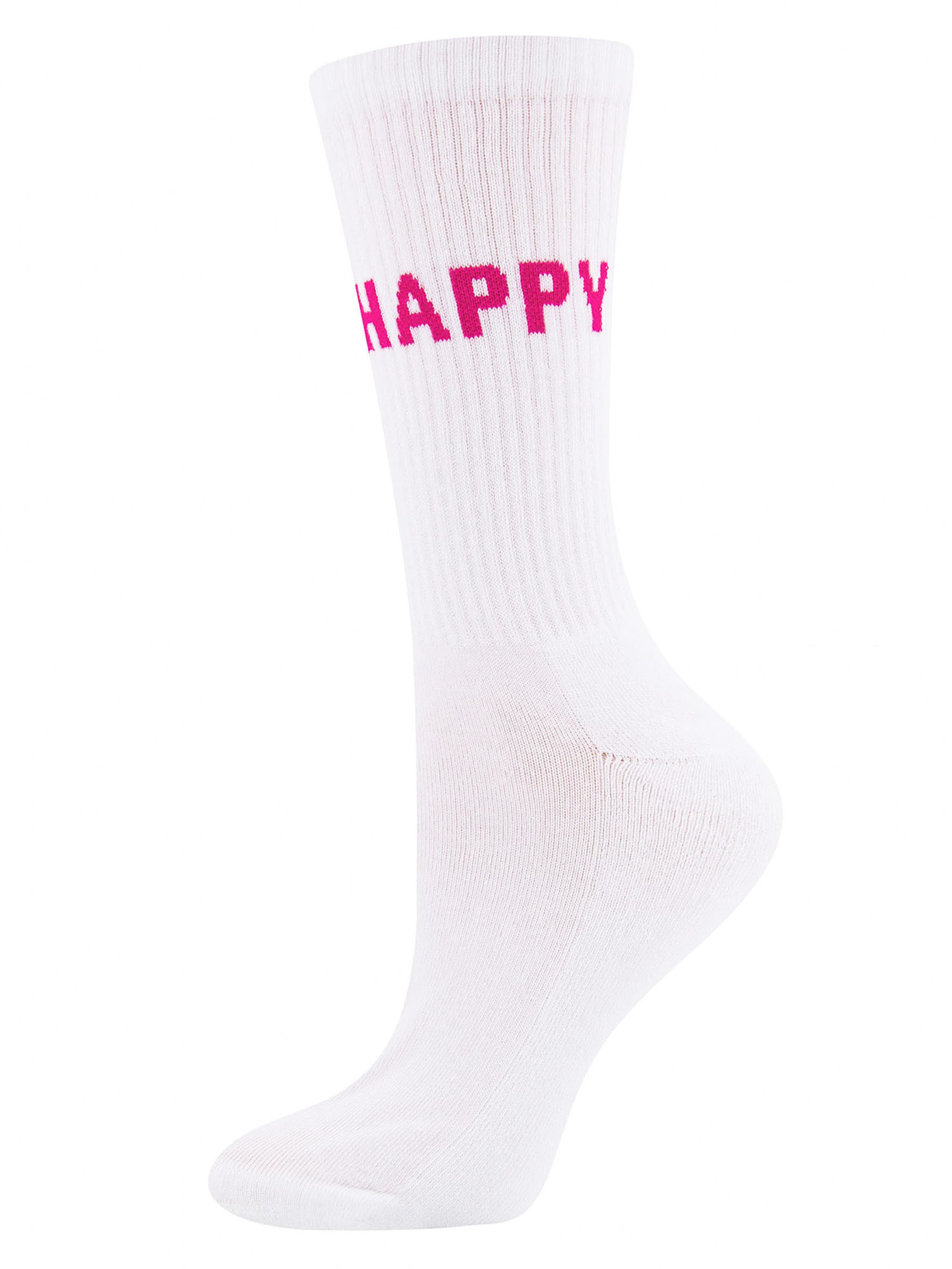 EWERS Ponožky 'Be Happy' - Biela