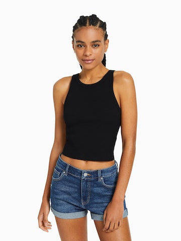 Coupe slim Jean Bershka en bleu : devant