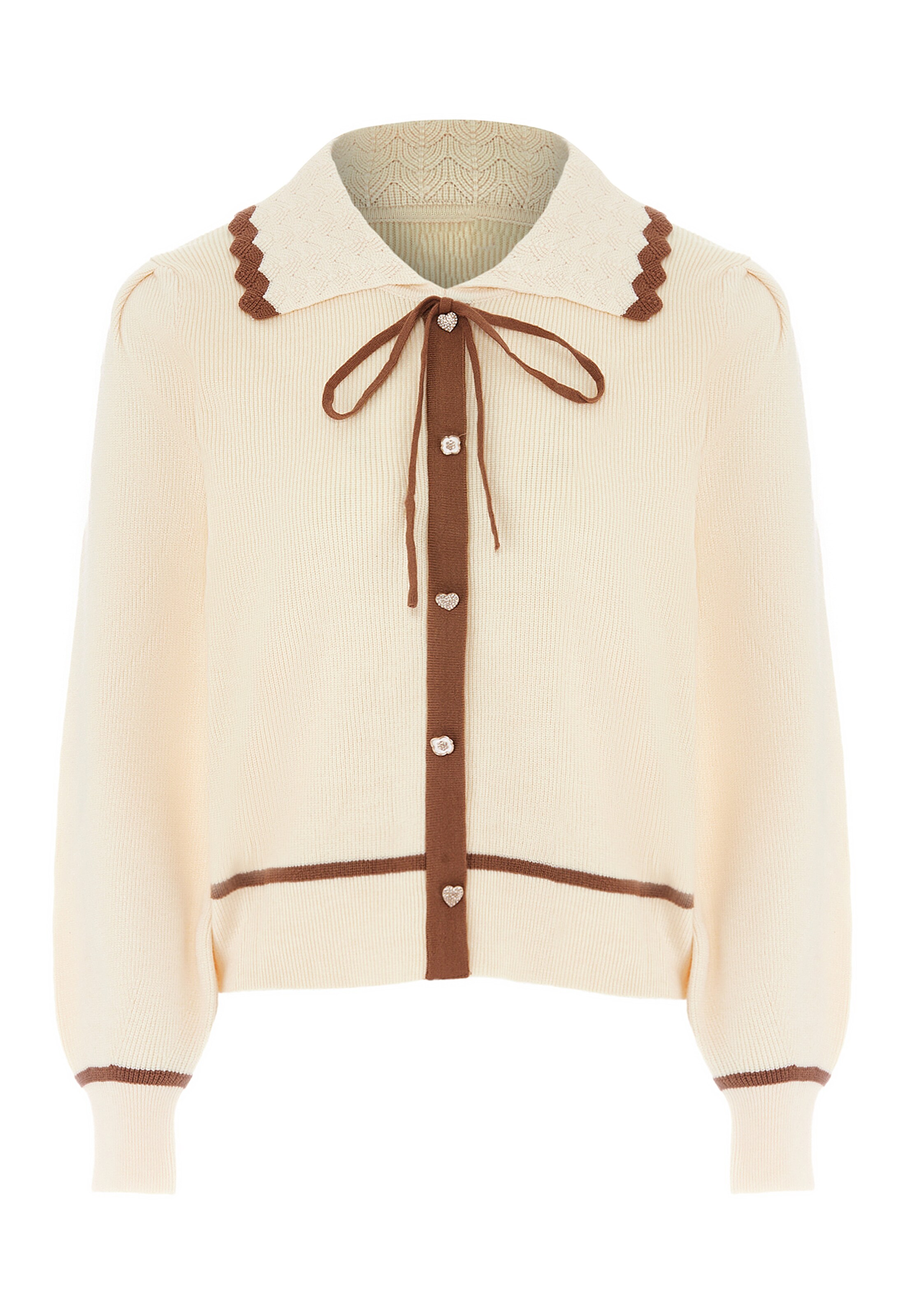 NAEMI Gebreid vest in Wit: voorkant