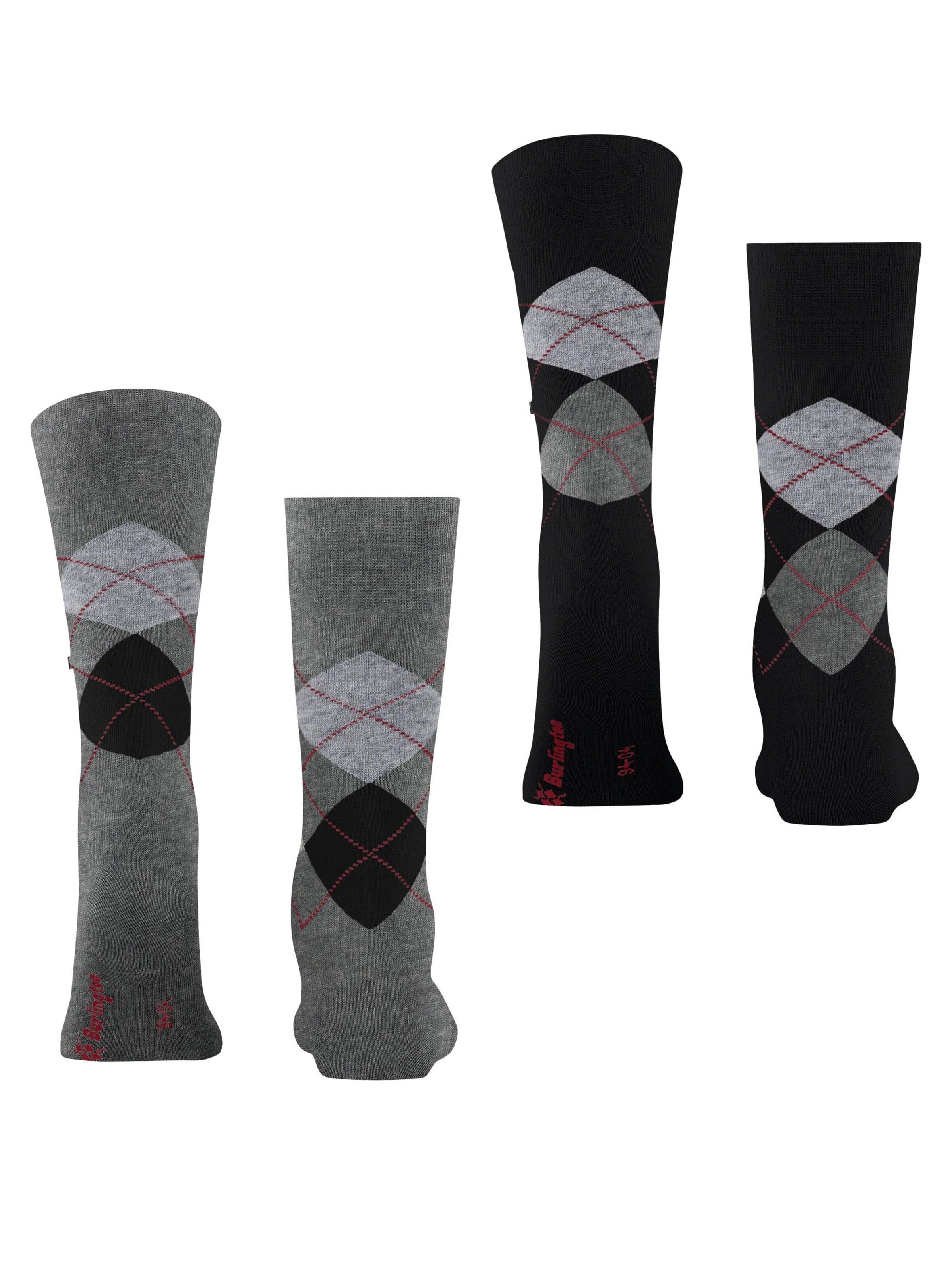 BURLINGTON Socks 'Everyday Argyle' in Grey
