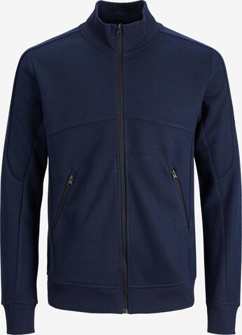 JACK & JONES Zip-Up Hoodie 'HEAT' in Blue: front