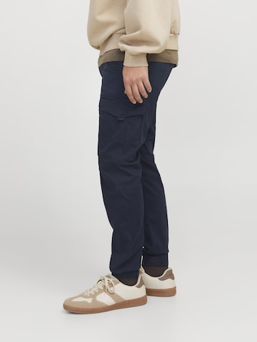 JACK & JONES Tapered Cargobroek 'JJIPAUL JJFLAKE' in Blauw