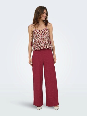 Wide Leg Pantalon 'ONLERIKKA' ONLY en rouge