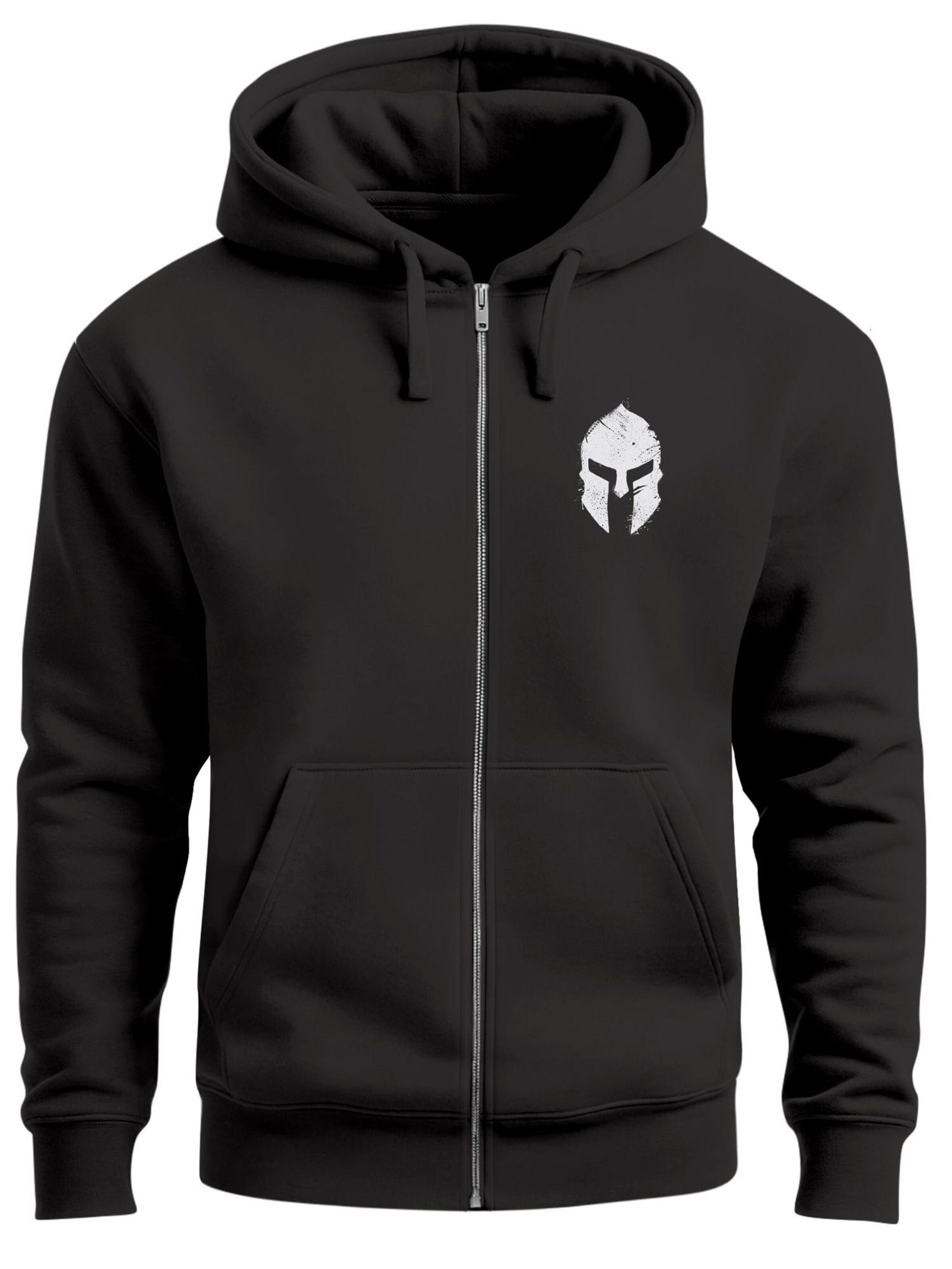 Neverless Zip-Up Hoodie 'Sparta' in Black: front