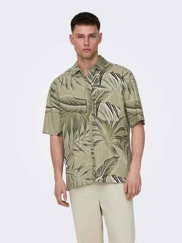 Only & Sons - Ajuste confortable Camisa 'Baxtor' en verde: frente