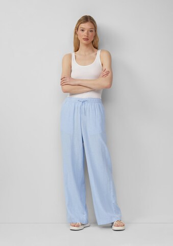 QS Wide Leg Hose in Blau