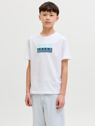 T-Shirt 'JCOFUSION DOTS' Jack & Jones Junior en blanc : devant