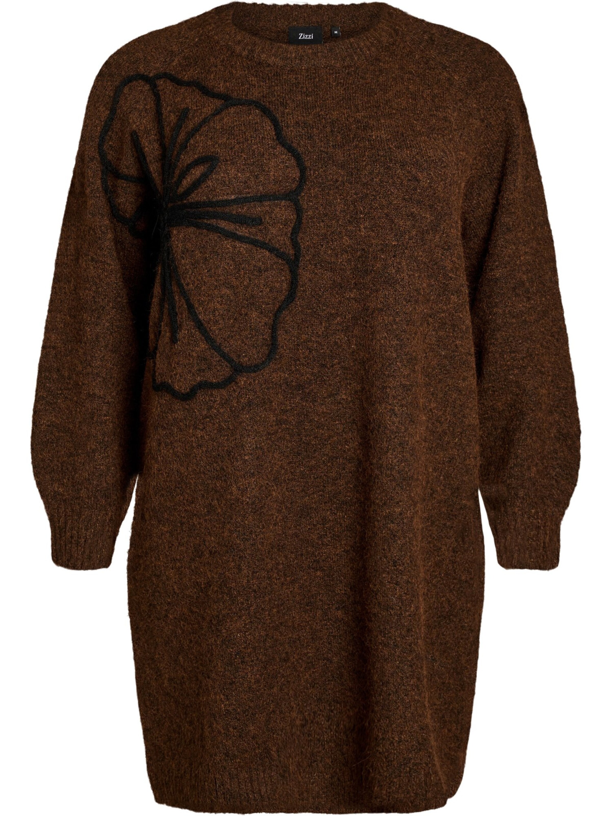 Robes en maille 'CLARA' Zizzi en marron : devant