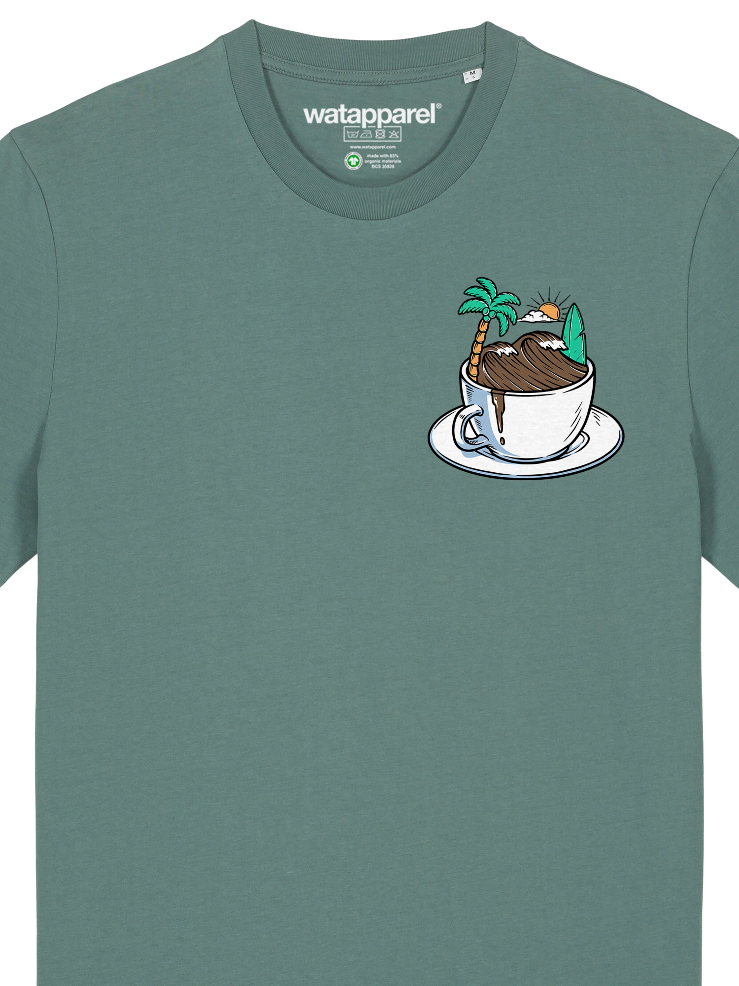 Watapparel Shirt 'Coffee Waves' in Groen
