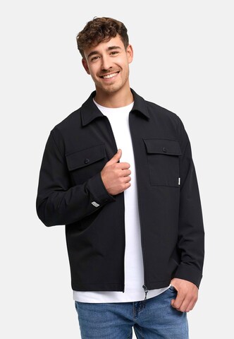 INDICODE JEANS Comfort fit Zakelijk overhemd 'Rommie' in Zwart: voorkant