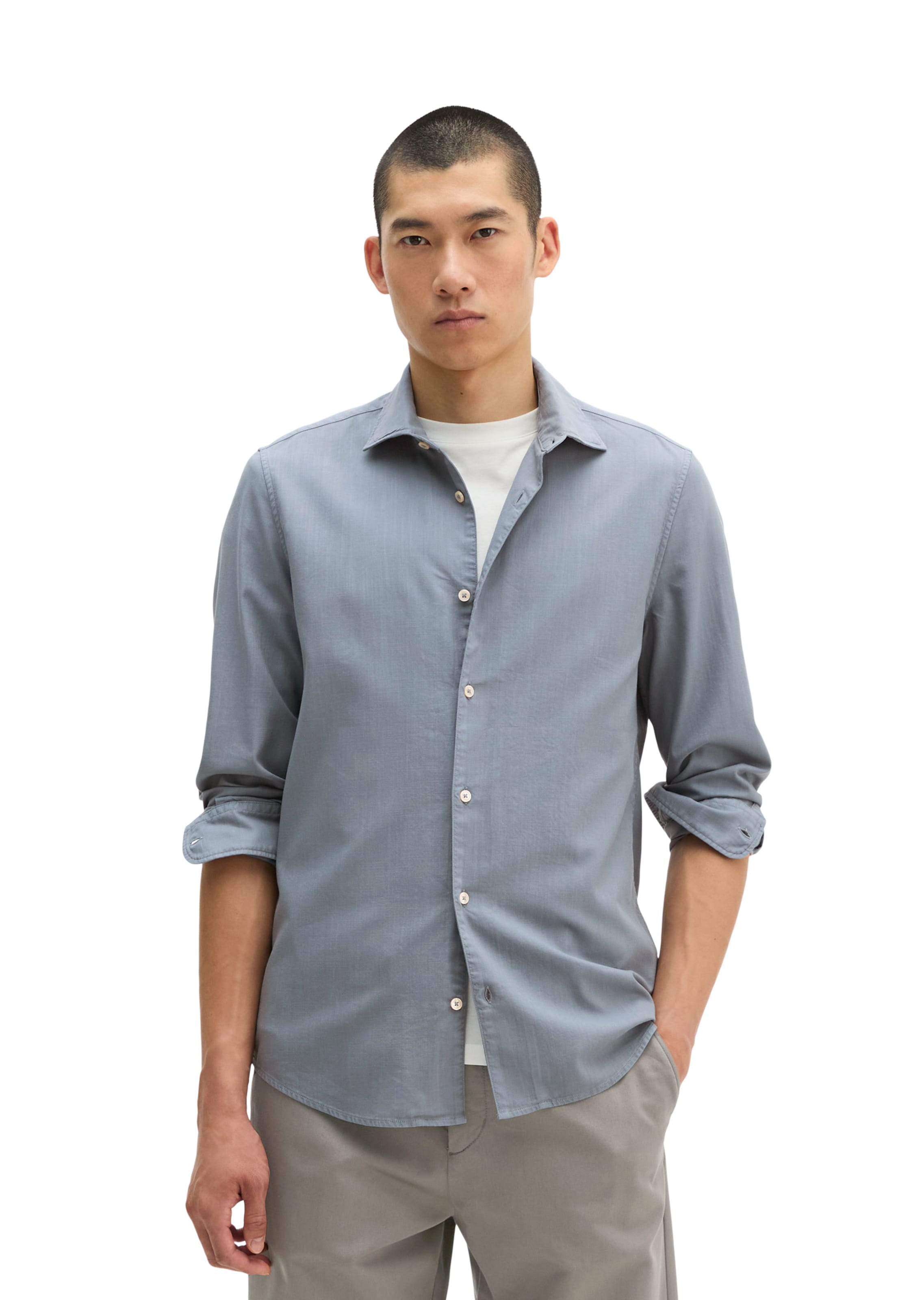 Marc O'Polo Regular fit Overhemd in Blauw: voorkant