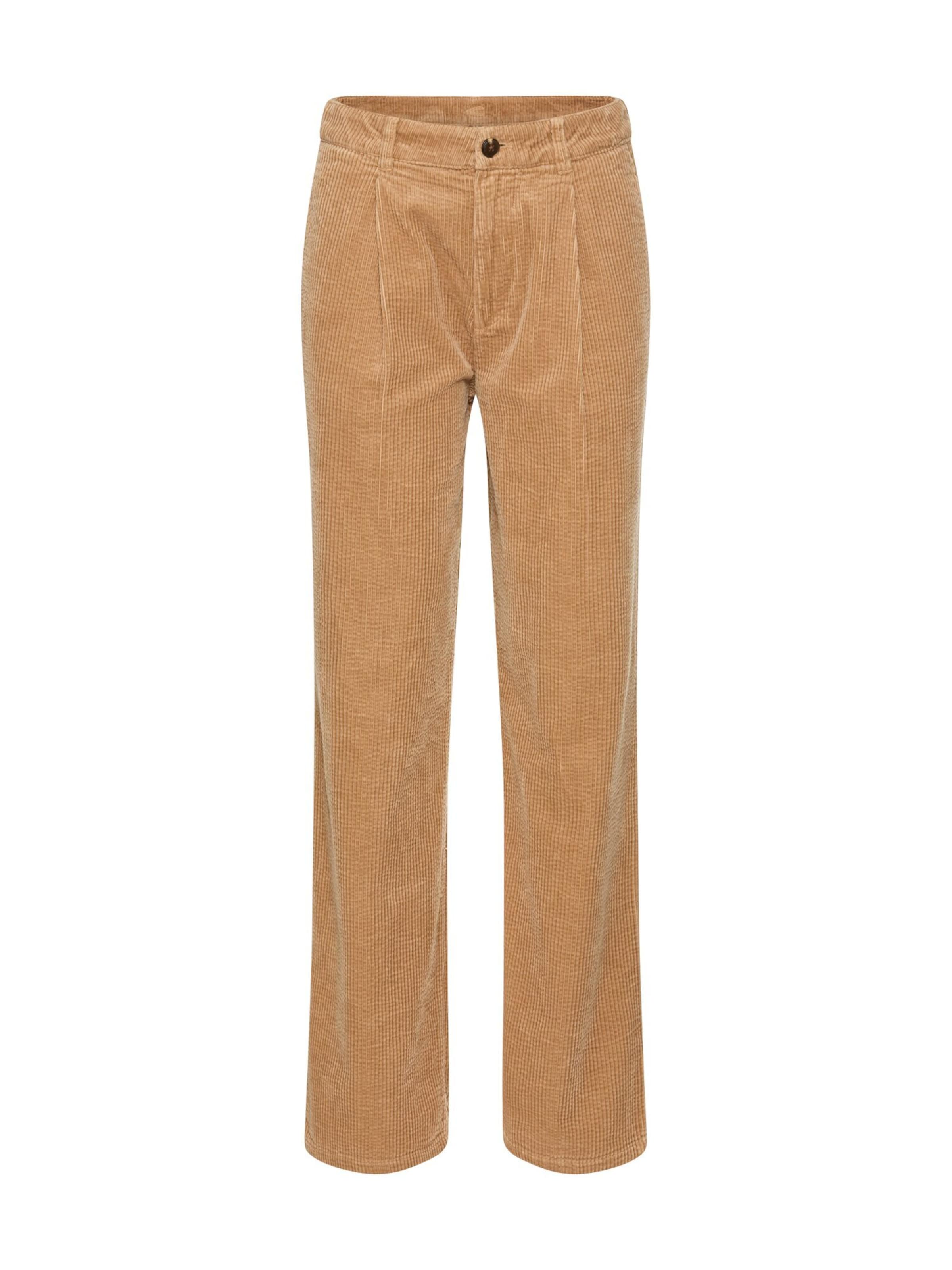 CAMEL ACTIVE Wide Leg Relaxed Fit Cord Hose aus Baumwolle in Beige: Vorderseite