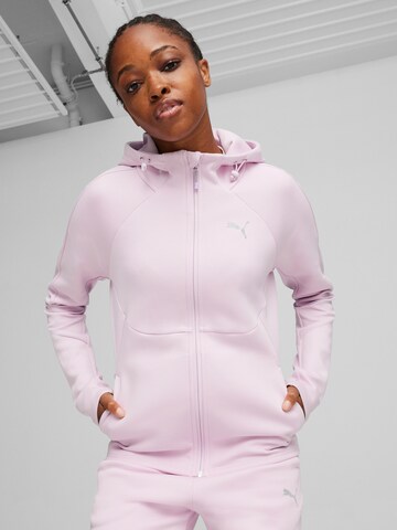 PUMA Athletic Zip-Up Hoodie 'Evostripe' in Purple: front