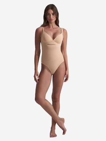 Bye Bra Shapingbody 'Soft Touch Seamless Bodysuit Open Bust' in Beige