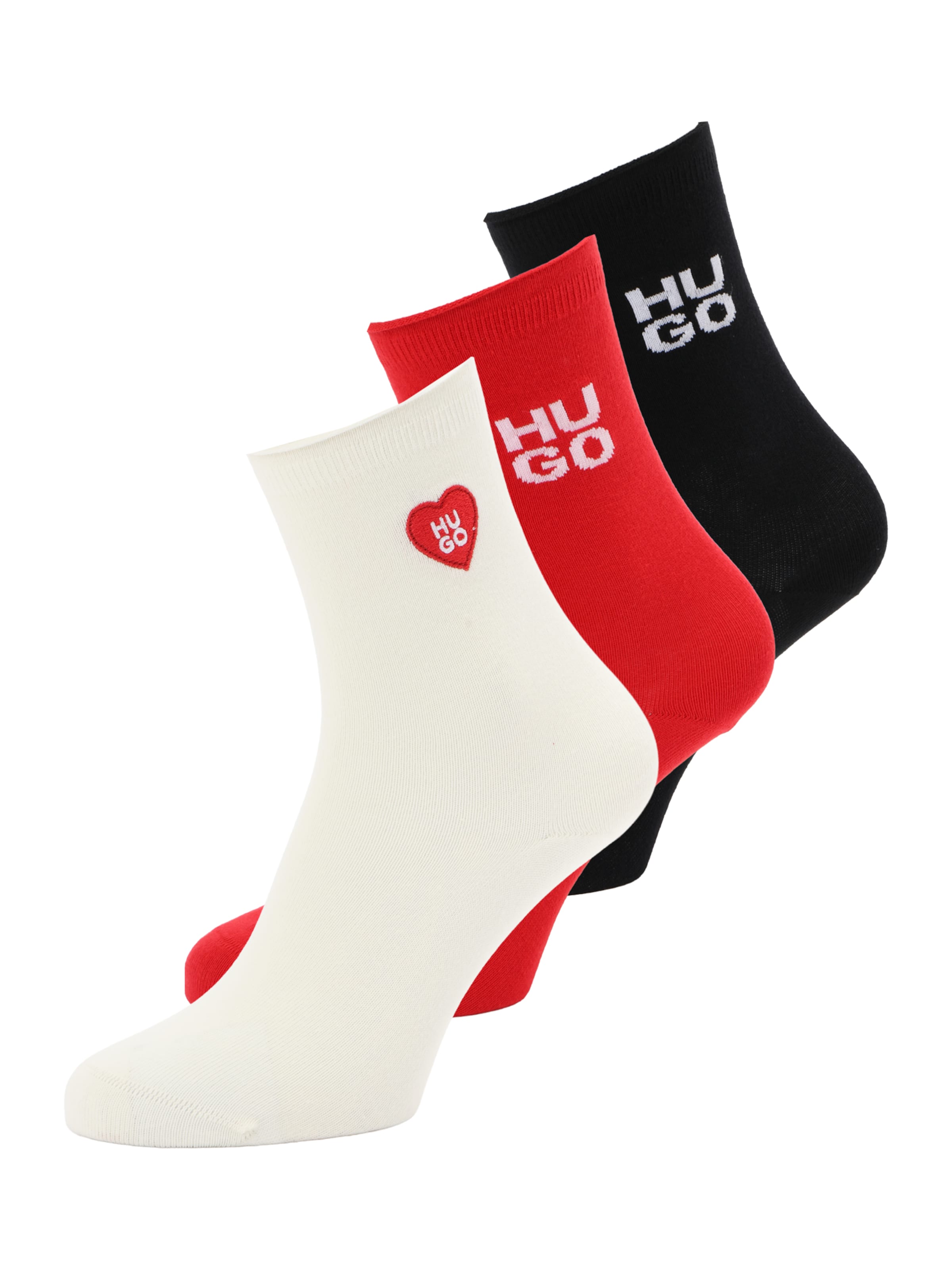 Chaussettes 'HEART' HUGO en beige : devant